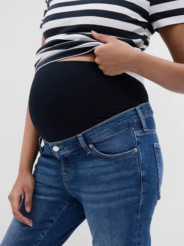 Vintage-slimjeans för mammakläder med hel panel