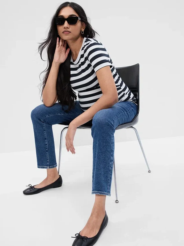 Vintage-slimjeans för mammakläder med hel panel