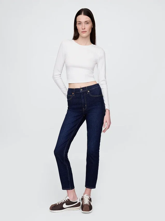 Vintage-slimjeans med hög midja