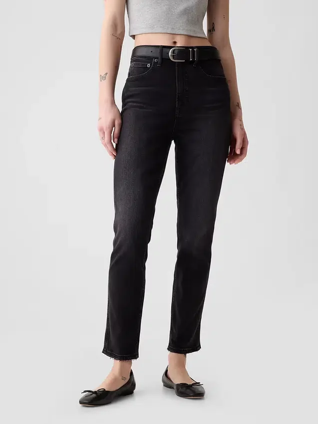 Vintage-slimjeans med hög midja