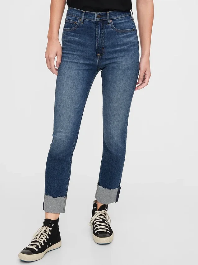 Vintage-slimjeans med hög midja