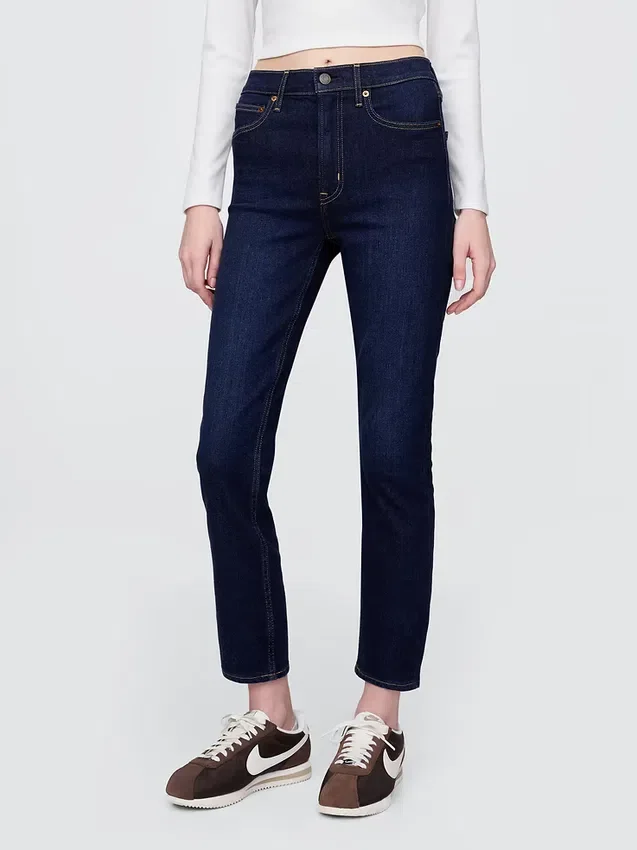 Vintage-slimjeans med hög midja