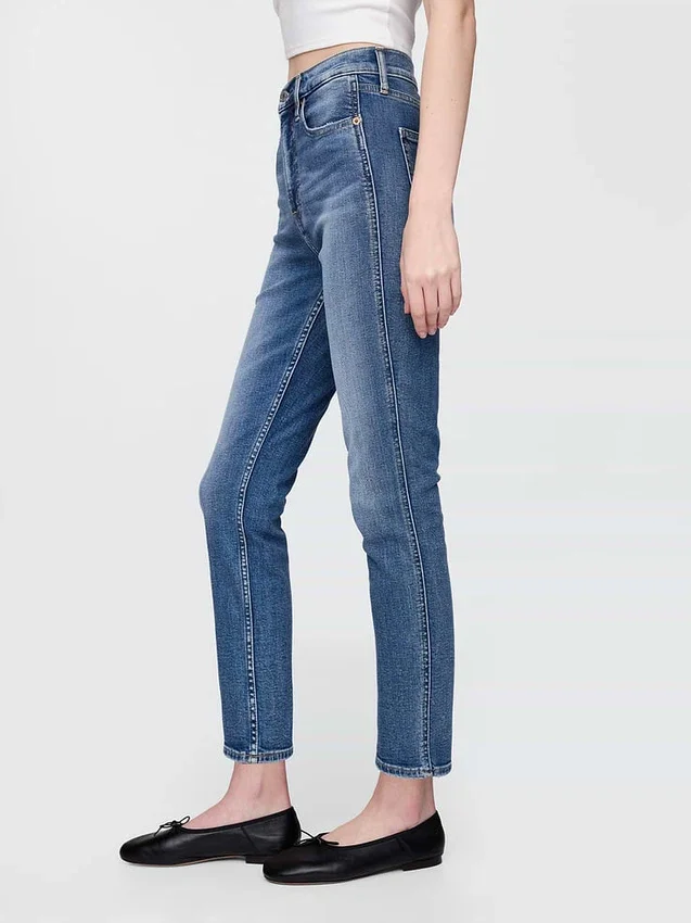 Vintage-slimjeans med hög midja