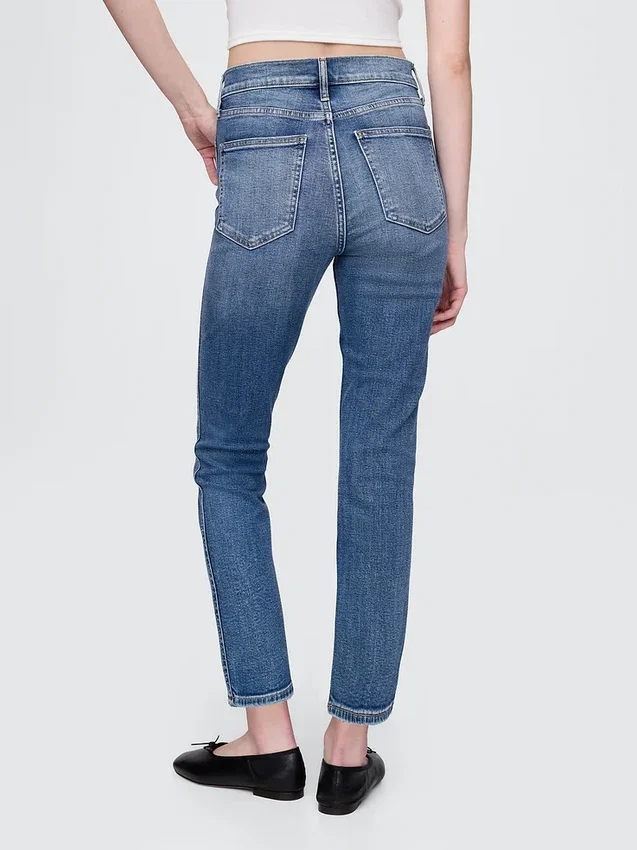 Vintage-slimjeans med hög midja