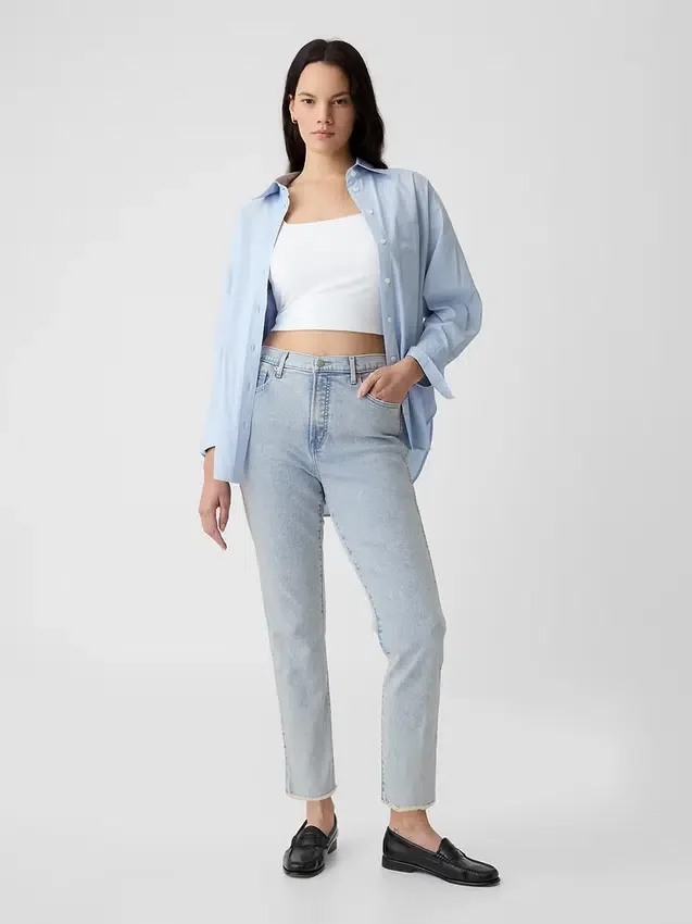 Vintage-slimjeans med hög midja