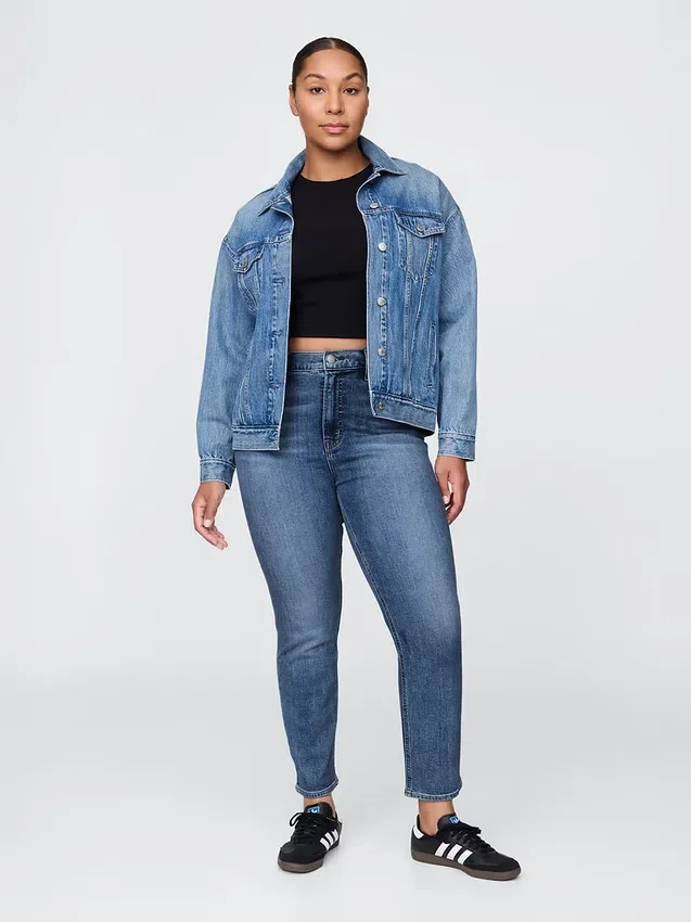 Vintage-slimjeans med hög midja