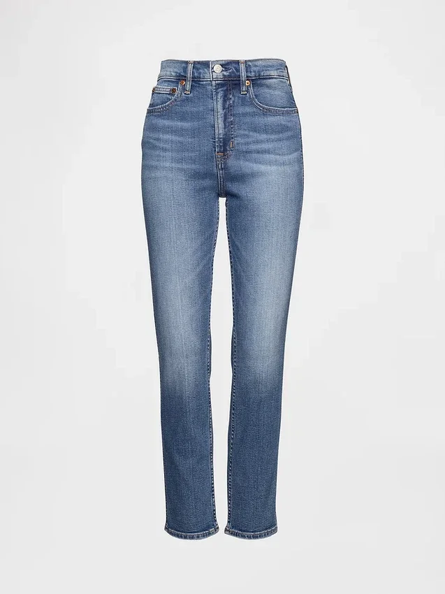 Vintage-slimjeans med hög midja