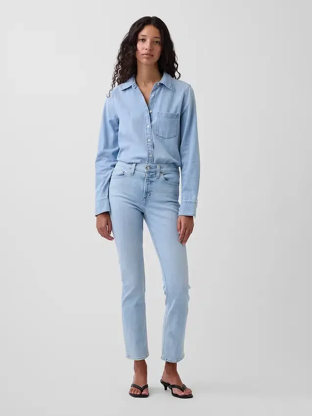 Vintage-slimjeans med medelhög midja