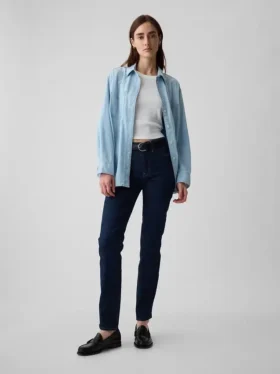 Vintage-slimjeans med medelhög midja