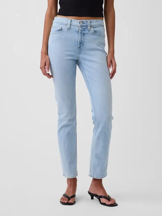 Vintage-slimjeans med medelhög midja