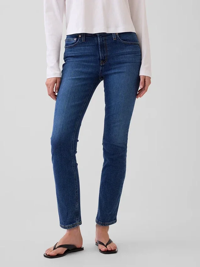 Vintage-slimjeans med medelhög midja