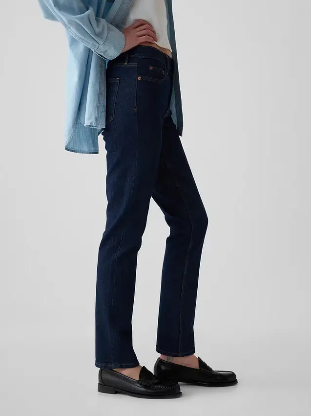 Vintage-slimjeans med medelhög midja