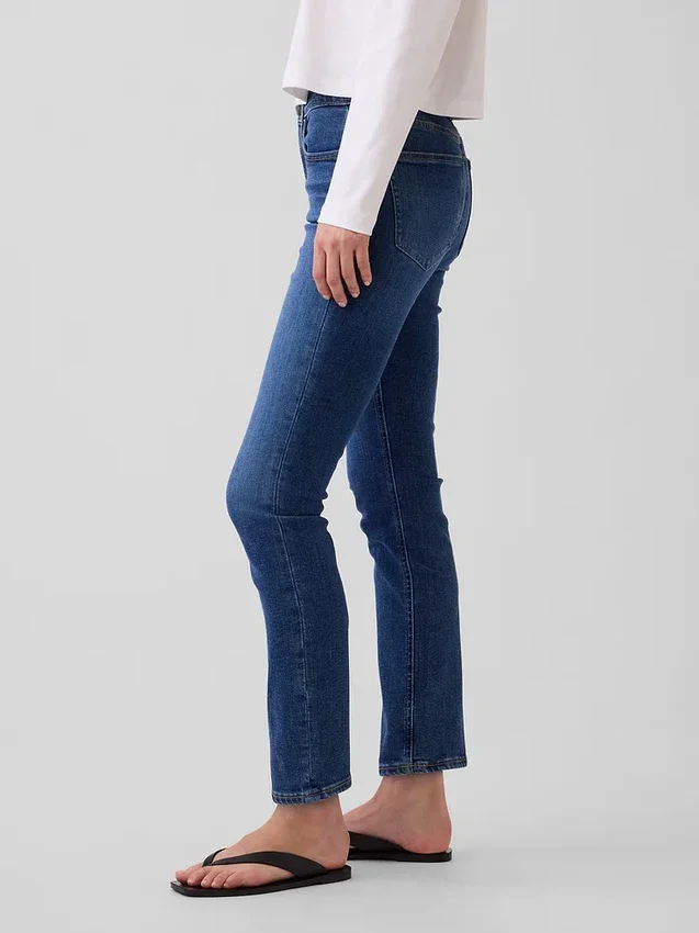 Vintage-slimjeans med medelhög midja