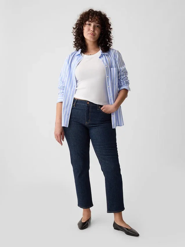 Vintage-slimjeans med medelhög midja