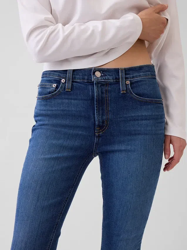 Vintage-slimjeans med medelhög midja