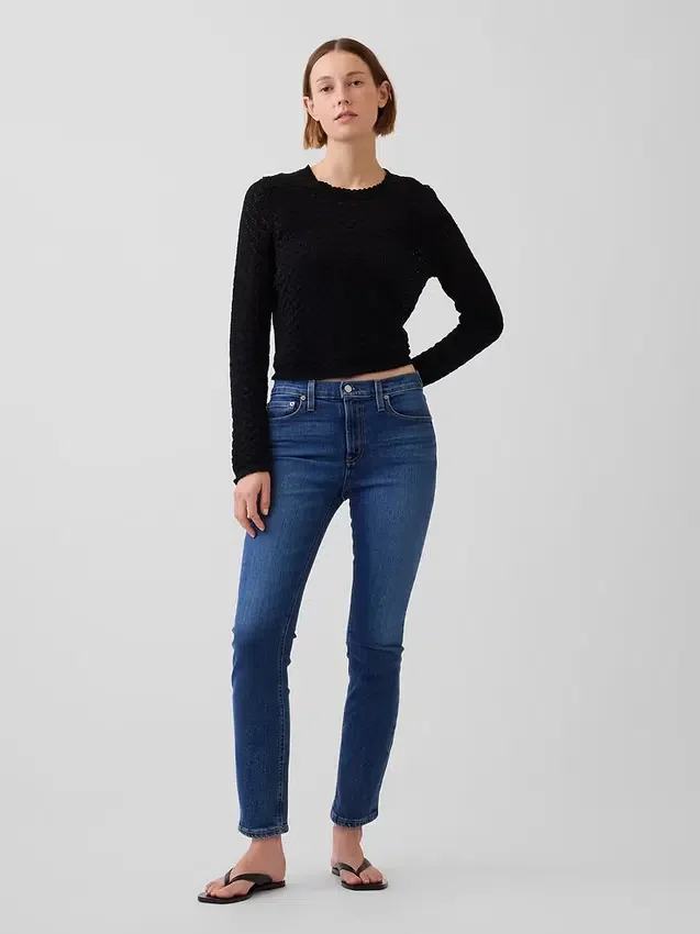 Vintage-slimjeans med medelhög midja