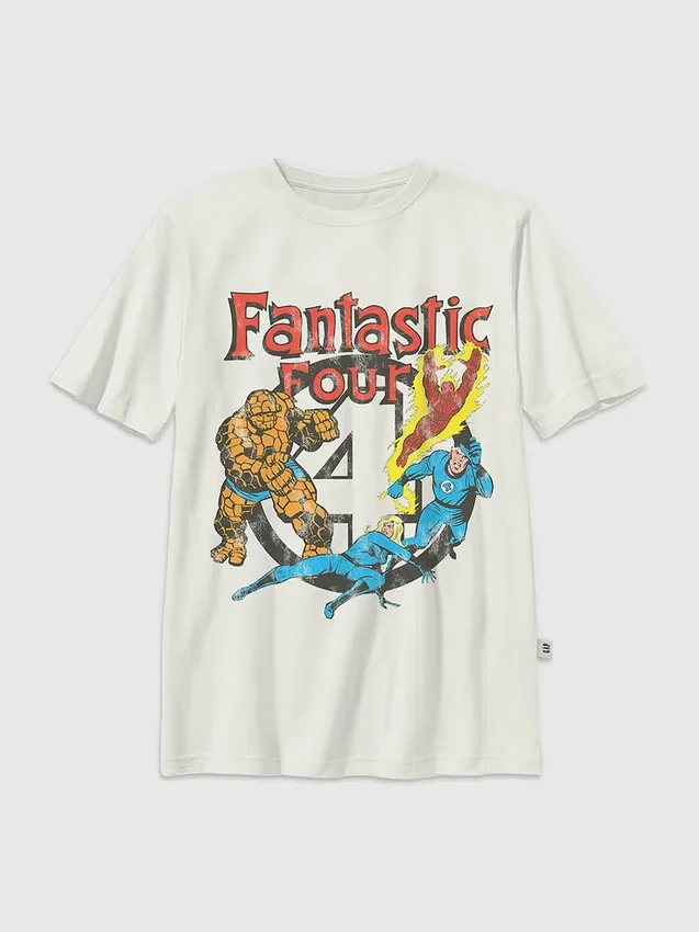 Vintage-T-shirt för barn med Fantastic Four-motiv