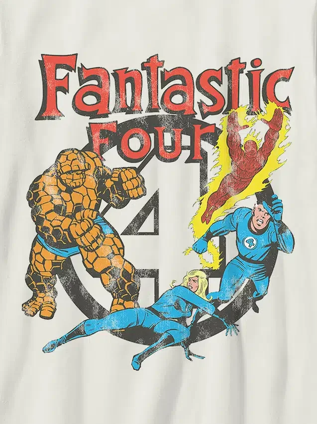 Vintage-T-shirt för barn med Fantastic Four-motiv