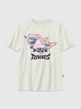 Vintage-T-shirt med grafiskt tryck för barn – Marvel Rivals Lovey Jeff