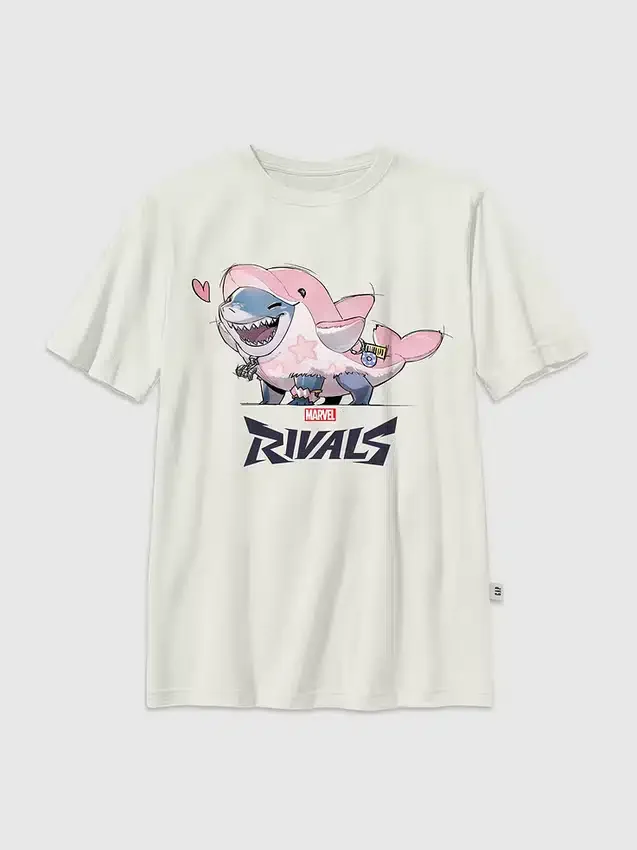 Vintage-T-shirt med grafiskt tryck för barn – Marvel Rivals Lovey Jeff