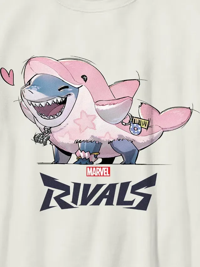 Vintage-T-shirt med grafiskt tryck för barn – Marvel Rivals Lovey Jeff