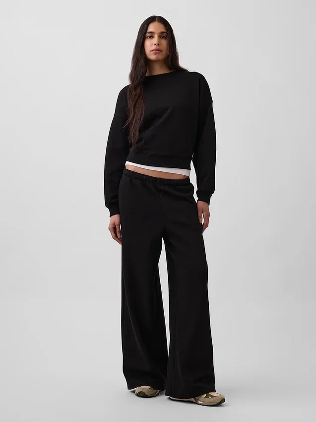 Vintagesoft Baggy-joggingbyxor med vida ben