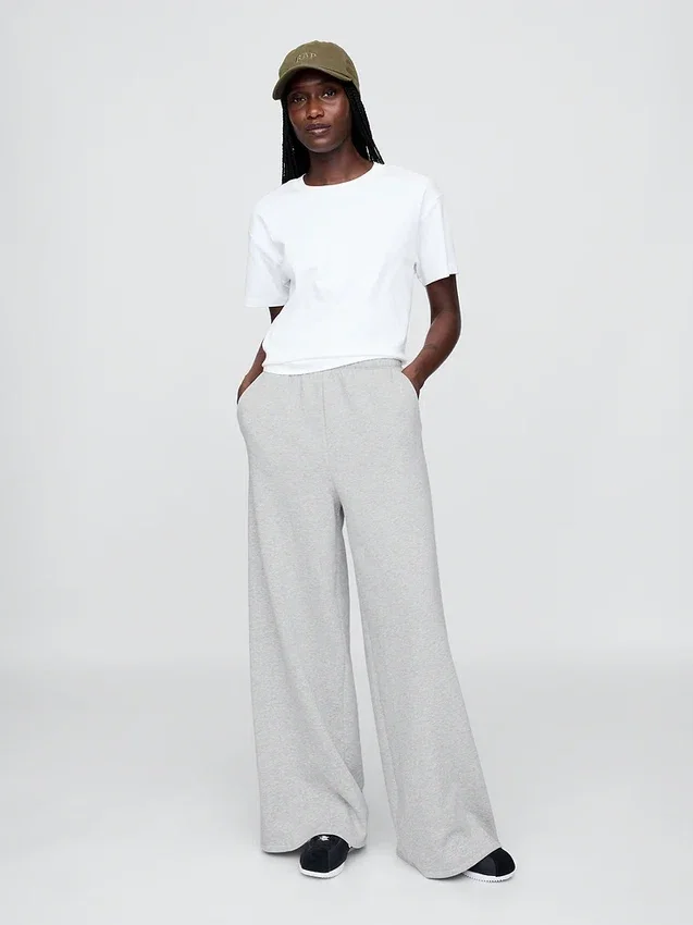 Vintagesoft Baggy-joggingbyxor med vida ben