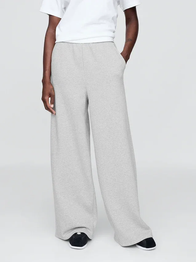 Vintagesoft Baggy-joggingbyxor med vida ben