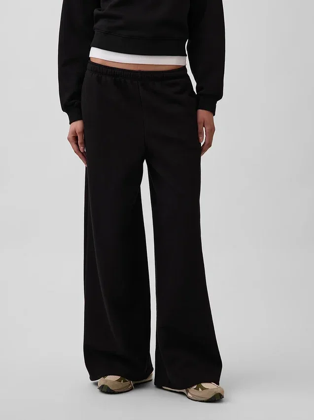 Vintagesoft Baggy-joggingbyxor med vida ben