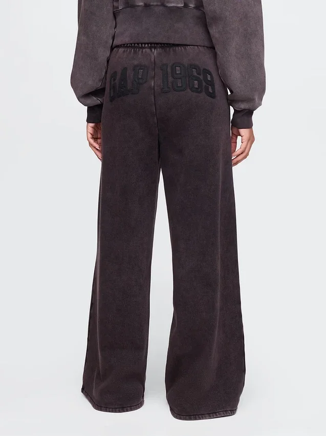 Vintagesoft Baggy-joggingbyxor med vida ben
