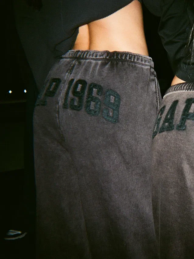 Vintagesoft Baggy-joggingbyxor med vida ben