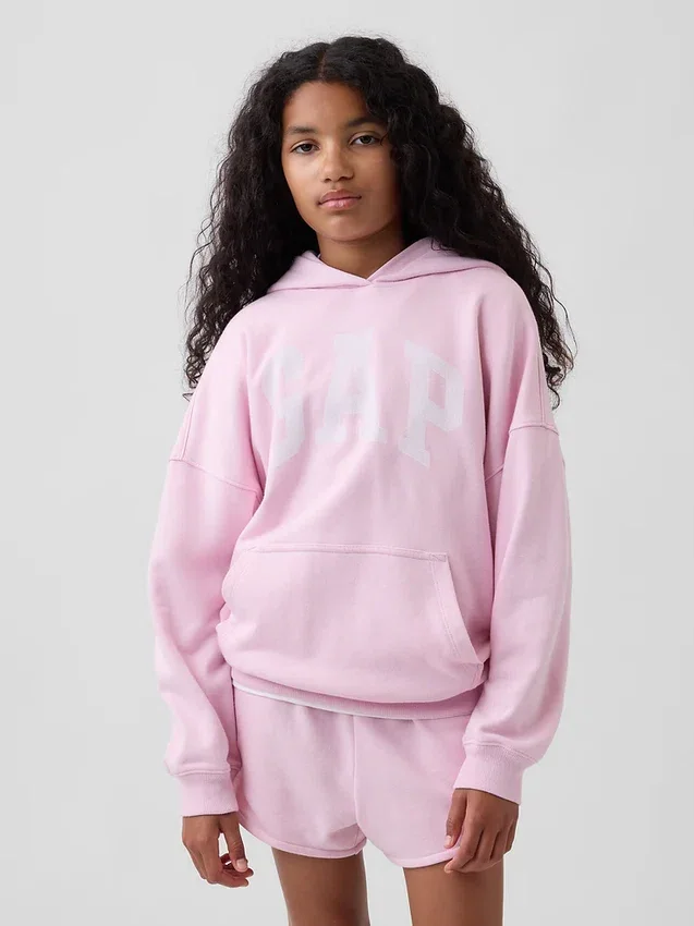 Vintagesoft-frotté-hoodie i oversize-modell för barn