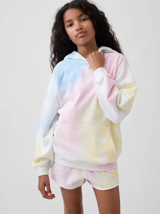 Vintagesoft-frotté-hoodie i oversize-modell för barn