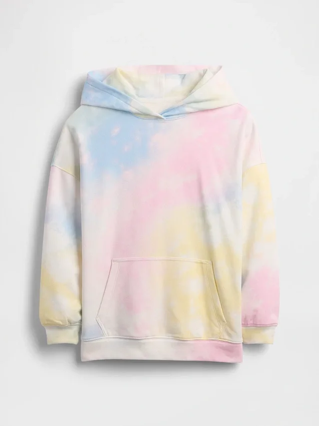 Vintagesoft-frotté-hoodie i oversize-modell för barn