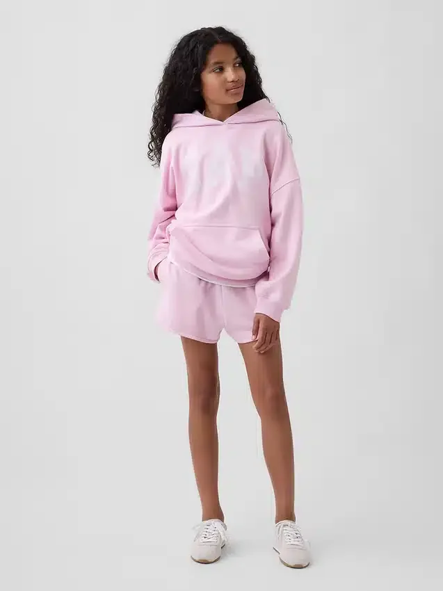 Vintagesoft-frotté-hoodie i oversize-modell för barn