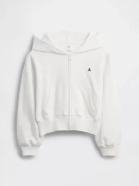 Vintagesoft-frotté-hoodie med dragkedja och kilformad passform för barn