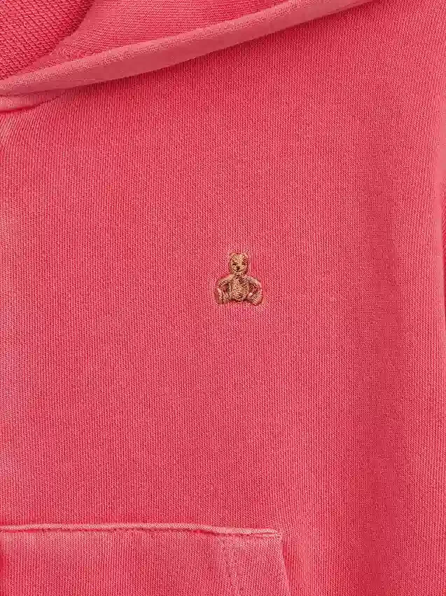 Vintagesoft-frotté-hoodie med dragkedja och kilformad passform för barn