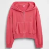 Vintagesoft-frotté-hoodie med dragkedja och kilformad passform för barn