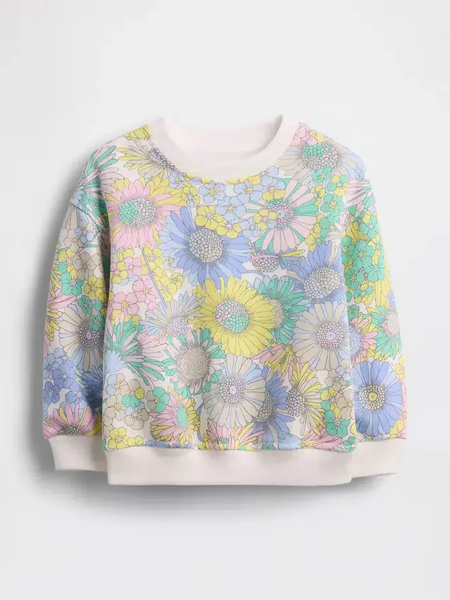 Vintagesoft-frottétröja med blommönster för Baby & Småbarn