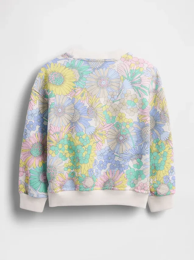 Vintagesoft-frottétröja med blommönster för Baby & Småbarn