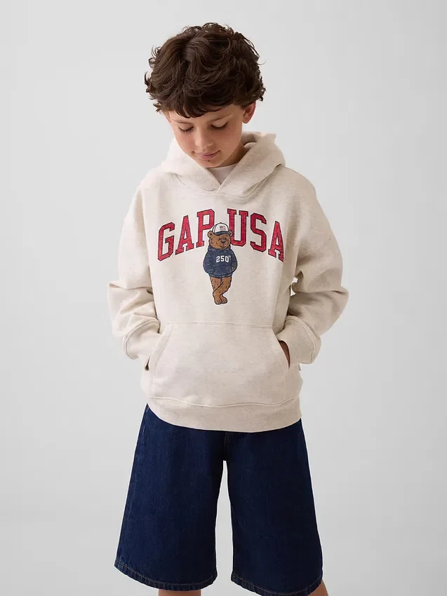 Vintagesoft-hoodie för barn med Brannan Bear-logotyp