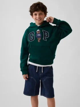Vintagesoft-hoodie för barn med Brannan Bear-logotyp