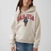 Vintagesoft-hoodie för barn med Brannan Bear-logotyp
