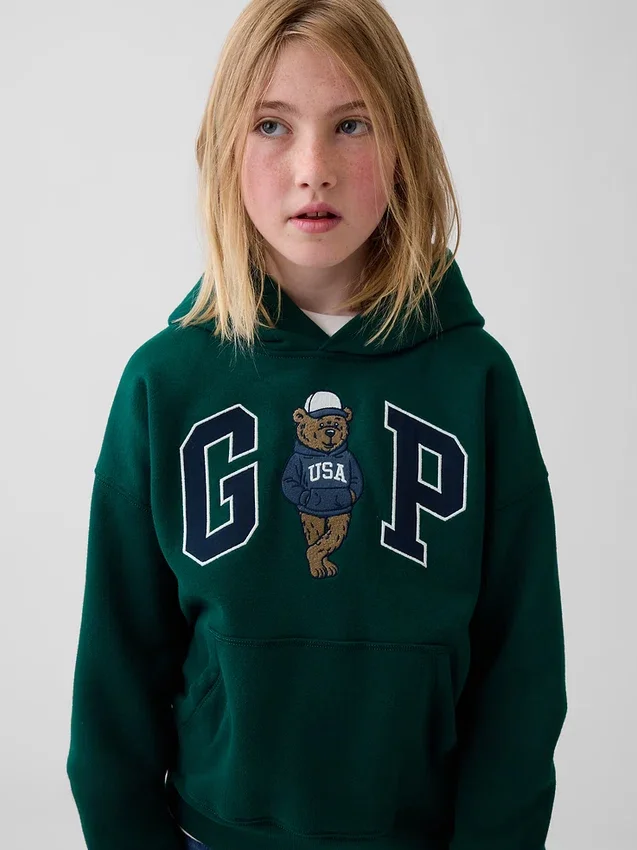 Vintagesoft-hoodie för barn med Brannan Bear-logotyp