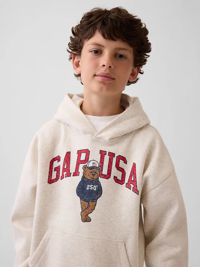 Vintagesoft-hoodie för barn med Brannan Bear-logotyp