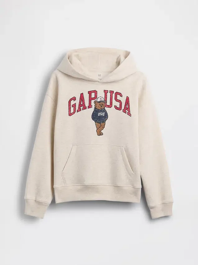 Vintagesoft-hoodie för barn med Brannan Bear-logotyp