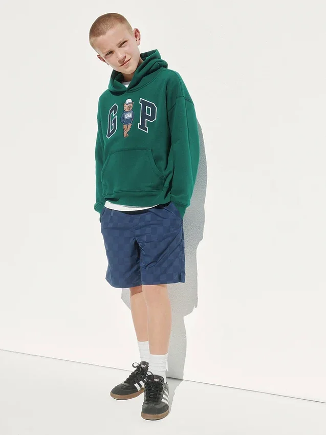 Vintagesoft-hoodie för barn med Brannan Bear-logotyp