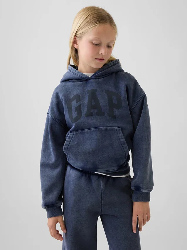 Vintagesoft-hoodie i avslappnad passform för barn