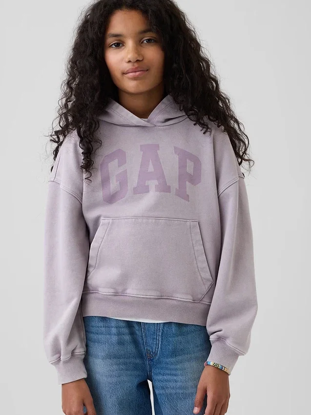 Vintagesoft-hoodie i avslappnad passform för barn