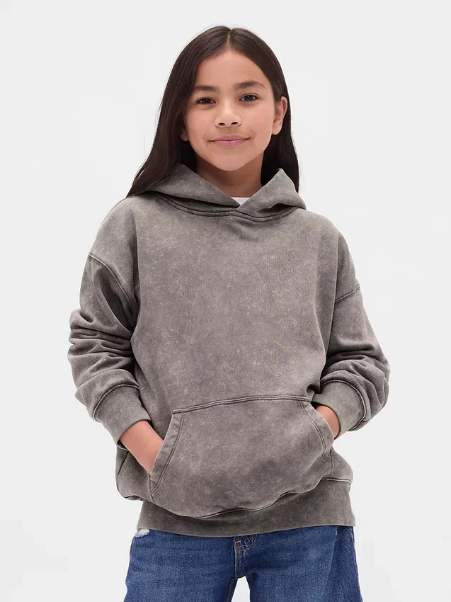 Vintagesoft-hoodie i avslappnad passform för barn
